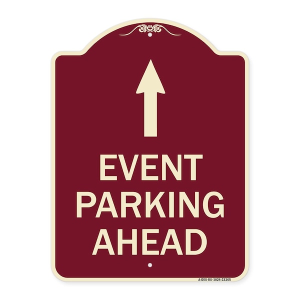 Signmission Designer Series Parking & Post Kit, Burgundy Heavy-Gauge Aluminum Sign, 24" x 18", BU-1824-23366 A-DES-BU-1824-23366 - main